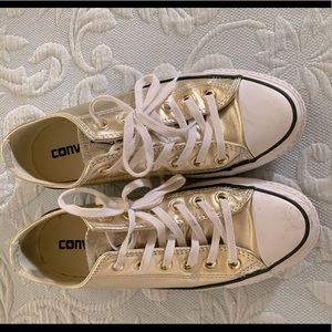 Gold metallic platform chucks